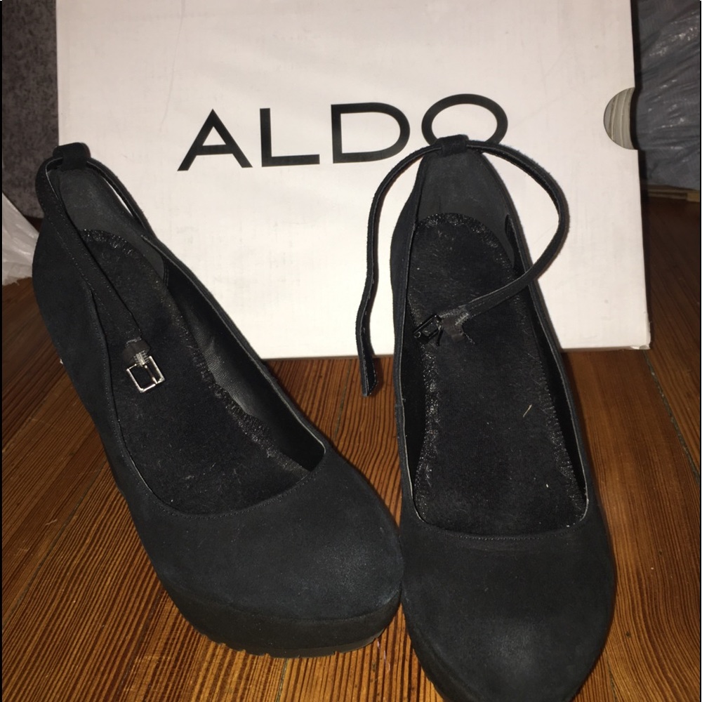 Black Suede Wedges